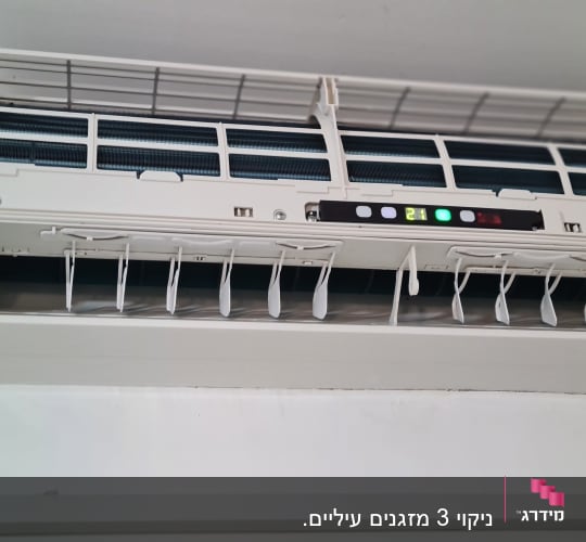 יחידת מיזוג אוויר עם תצוגת טמפרטורה 21 מעלות